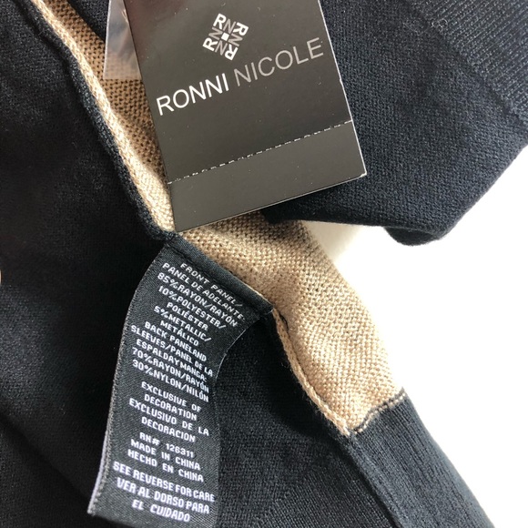 Ronni Nicole XL Brown Black Glitters Sweater - Picture 8 of 8